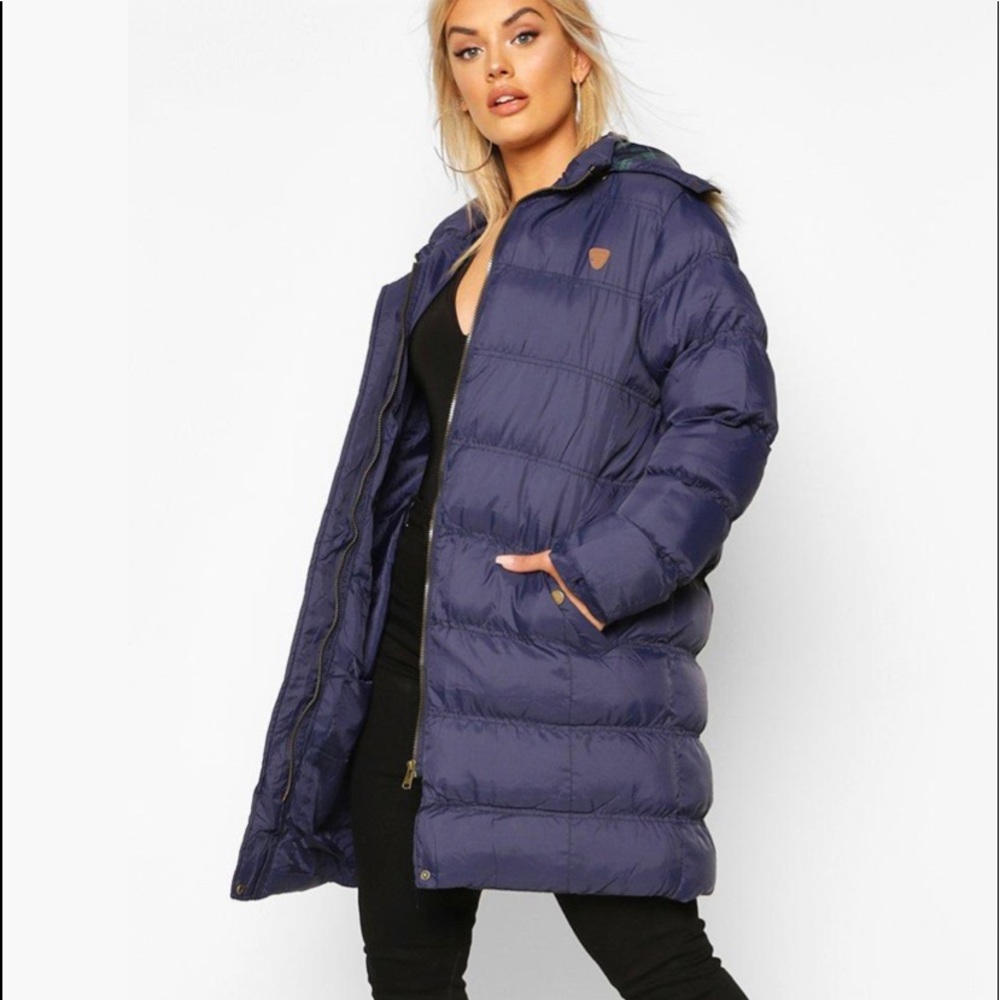 Plus Longline Padded Hooded Jacket